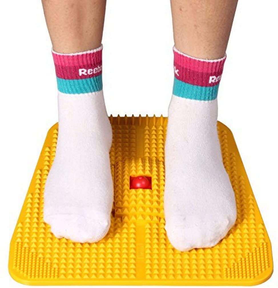 Acupressure Magnetic Foot Relief Mat, Blood Circulation Massager,(Yellow)