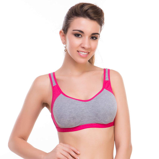 Yaari Bazaar Women's Full Coverage Non Padded Non-Wired Multi Way Everyday Cotton Sport Bra Invisible Neckline - (Multi Color) Size (28-40) Pack of 3