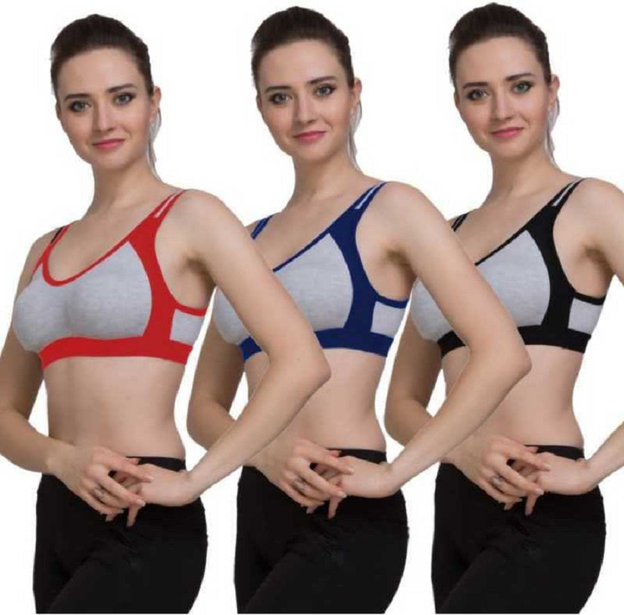 Yaari bazaar Sassy Women Sports Bra pack of 3