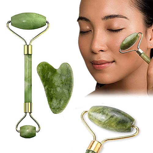 Yaari Bazaar Jade Roller - Face Massager | Improves Skin Elasticity, Reduces Puffiness & Wrinkles, Eases Fine Lines and Boosts Blood Circulation
