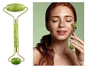 Yaari Bazaar Manual Face Massager Jade Stone Roller for Facial Massage Under Eye Dark Circles Remover Beauty Massager for Face, Under Eye, Forehead, Neck Anti Aging Wrinkle Remover Tool, 1PC