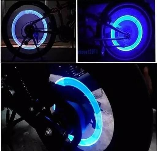 DS Bike/Bicycle Tyre Led Light Rim Valve Cap Flashing With Motion Sensor (Blue)