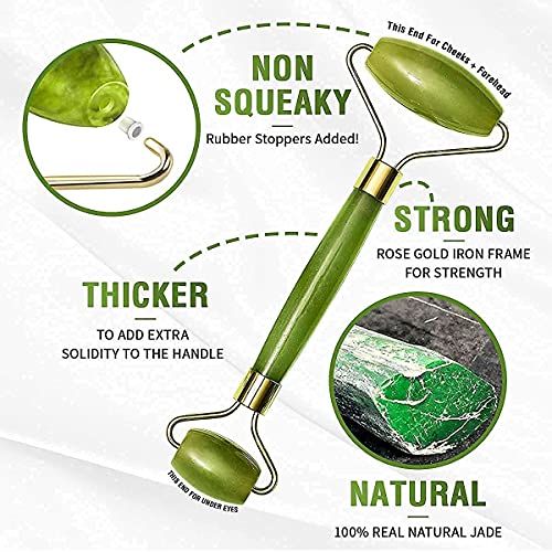 Yaari Bazaar Jade Roller - Face Massager | Improves Skin Elasticity, Reduces Puffiness & Wrinkles, Eases Fine Lines and Boosts Blood Circulation