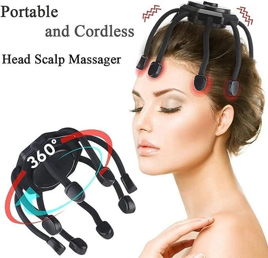 DS Ultra Scalp Massager,Electric Scalp Massager with 3 Modes, 360 Degree Head Massager,Electric Head Massager Cordless Portable Ultra Scalp Massager for Stress Relax (Black)