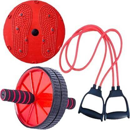 DS Toning Tube Band, Abs Wheel, Twister Set for Workout