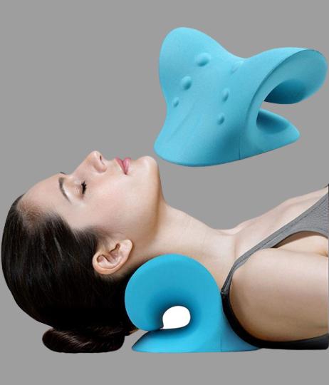 DS Expertomind Neck Relaxer Expertomind Neck Relaxer | Cervical Pillow | Neck & Shoulder Support for Pain Relief | Chiropractic Acupressure Massage | Durable and Soft | Portable & Easy to Carry - Blue Color Massager (Blue)